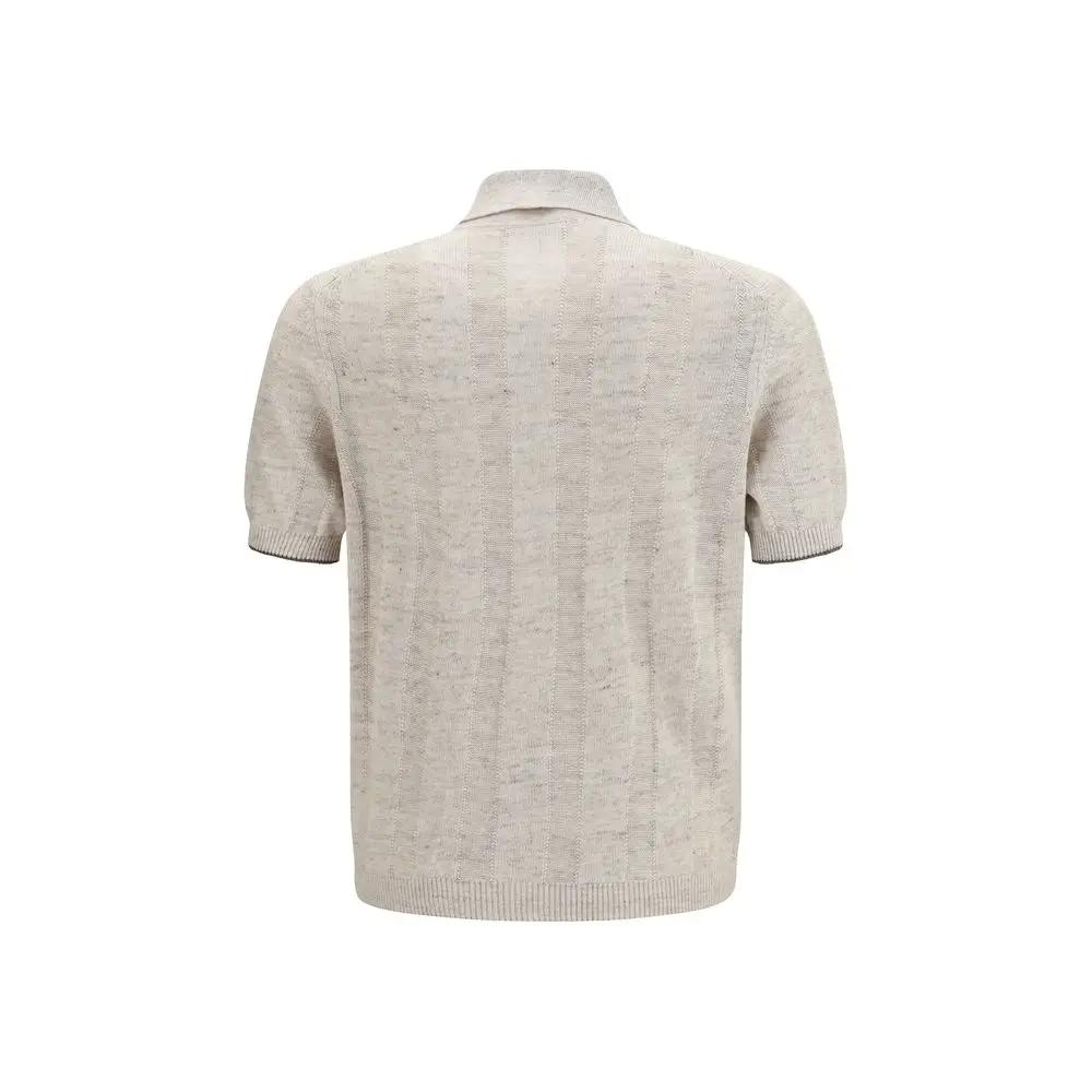 Brunello Cucinelli Sample Sale | Brunello Cucinelli Beige Cotton Polo Shirt - | Designer outlet