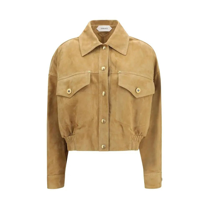 Versace Sample Sale | Versace Beige Lamb Leather Bomber - | Designer outlet