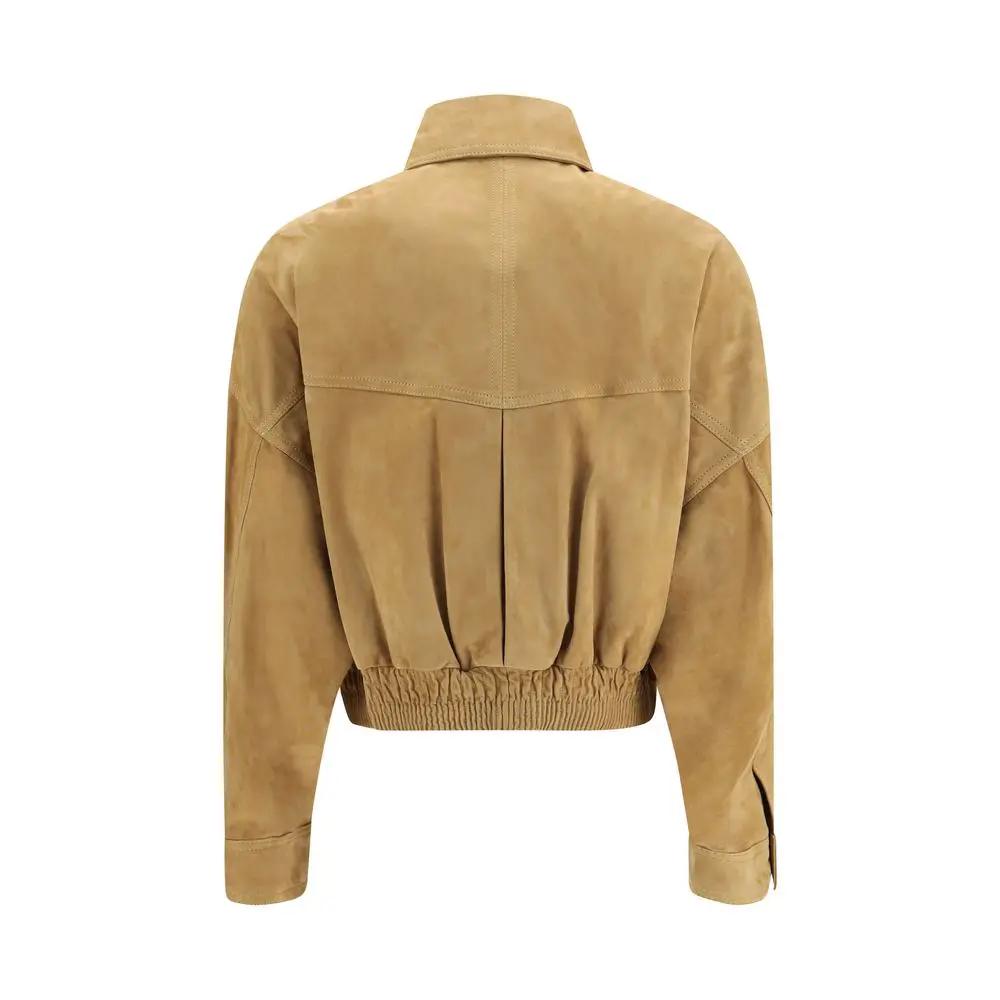 Versace Sample Sale | Versace Beige Lamb Leather Bomber - | Designer outlet