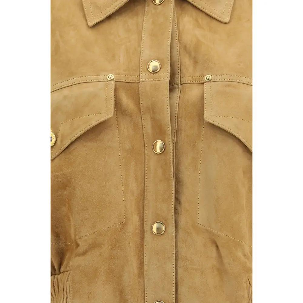 Versace Sample Sale | Versace Beige Lamb Leather Bomber - | Designer outlet