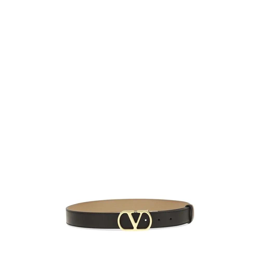 Valentino Garavani Sample Sale | Valentino Garavani Black Calf Leather Bos Taurus Regular Belt - | Designer outlet