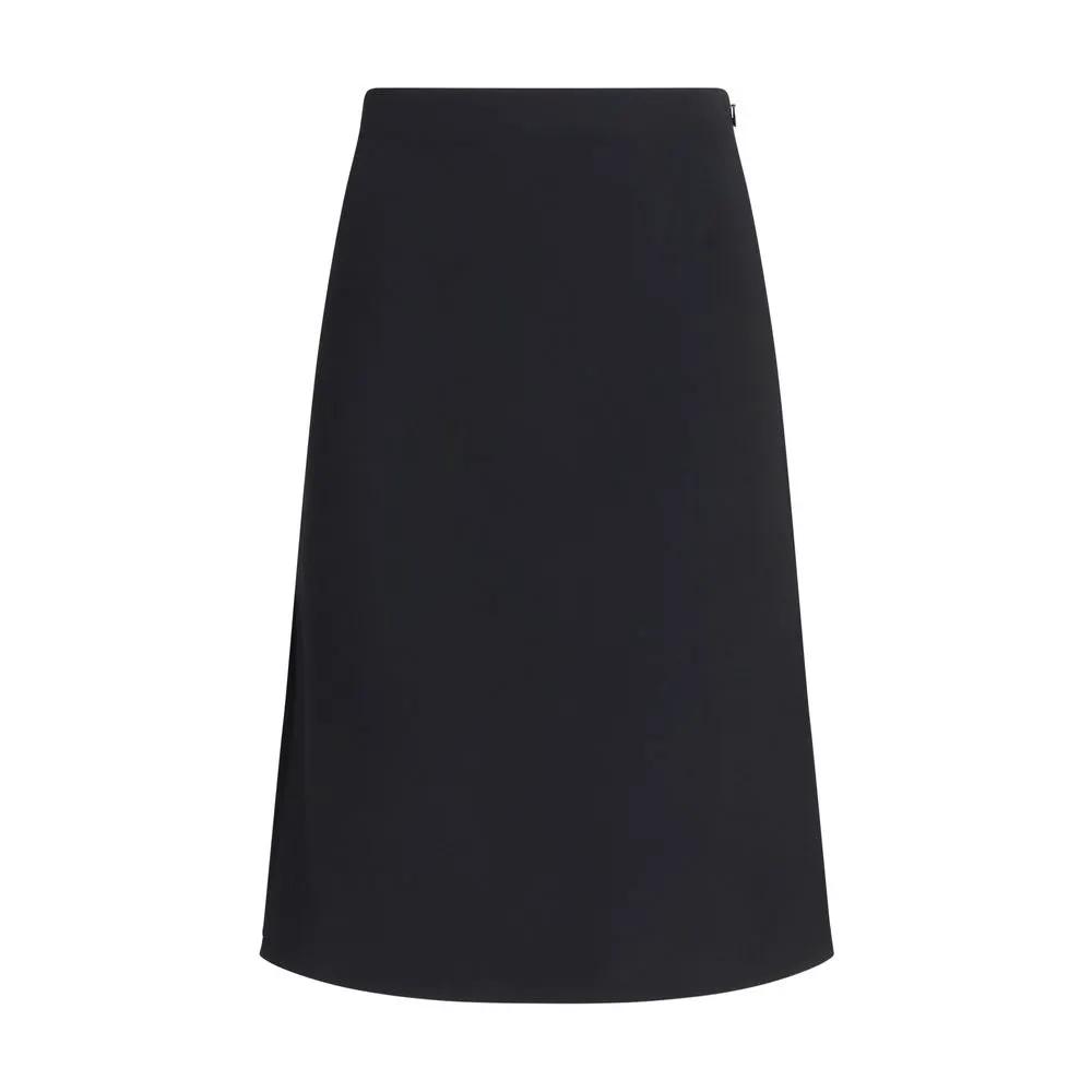 Fendi Sample Sale | Fendi Black Wool Oves Aries Midi Skirt - | Designer outlet