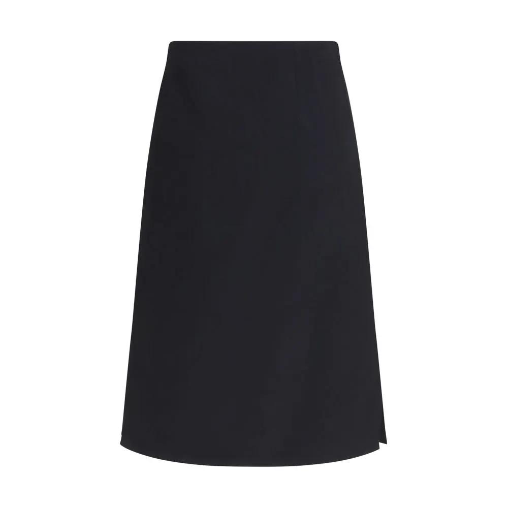 Fendi Sample Sale | Fendi Black Wool Oves Aries Midi Skirt - | Designer outlet