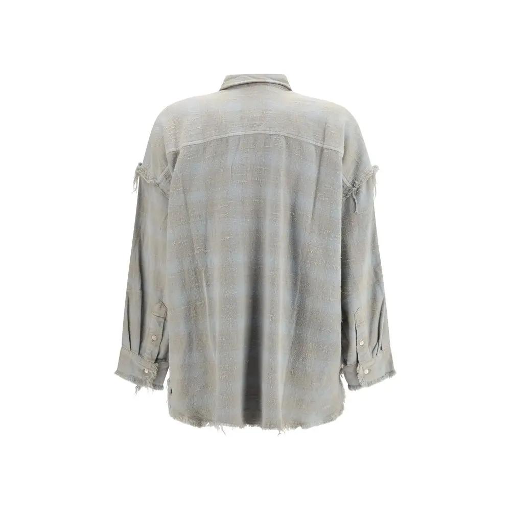 R13 Sample Sale | R13 Blue Cotton Pattern Shirt - | Designer outlet