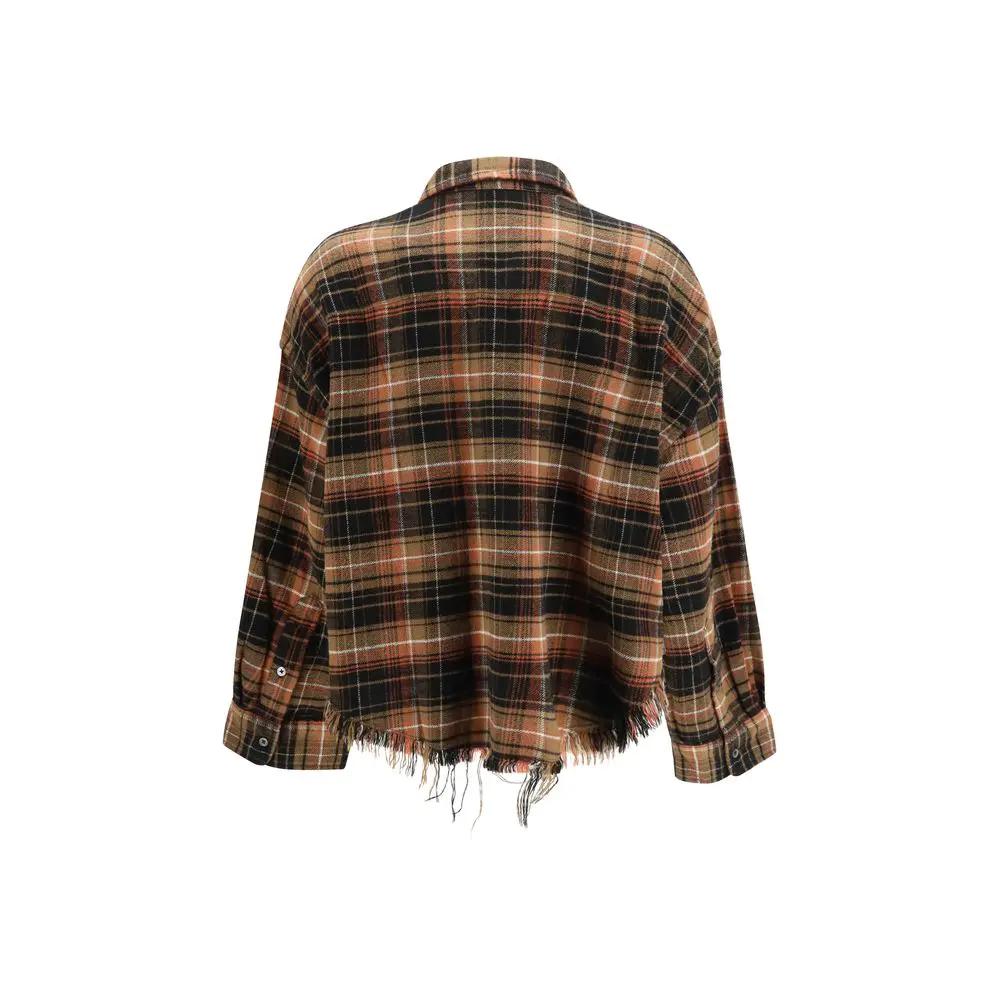 R13 Sample Sale | R13 Brown Cotton Pattern Shirt - | Designer outlet