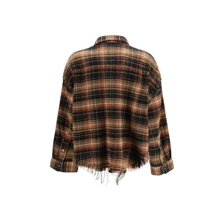 R13 Sample Sale | R13 Brown Cotton Pattern Shirt - | Designer outlet