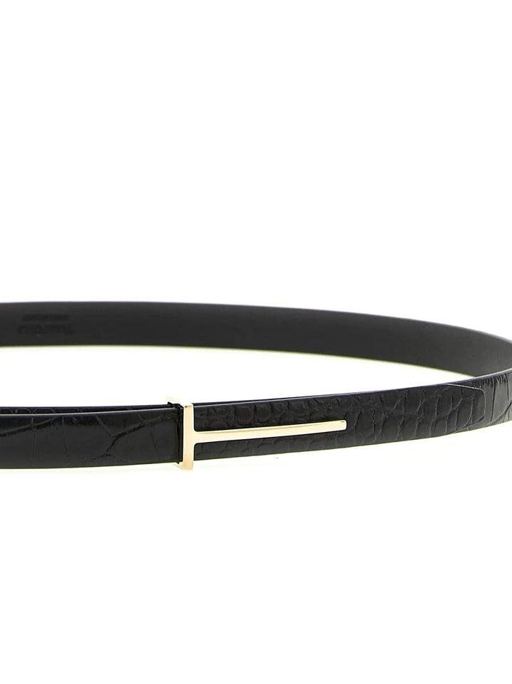 Tom Ford Sample Sale | Tom Ford Black Calfskin Regular Belt - | Designer outlet