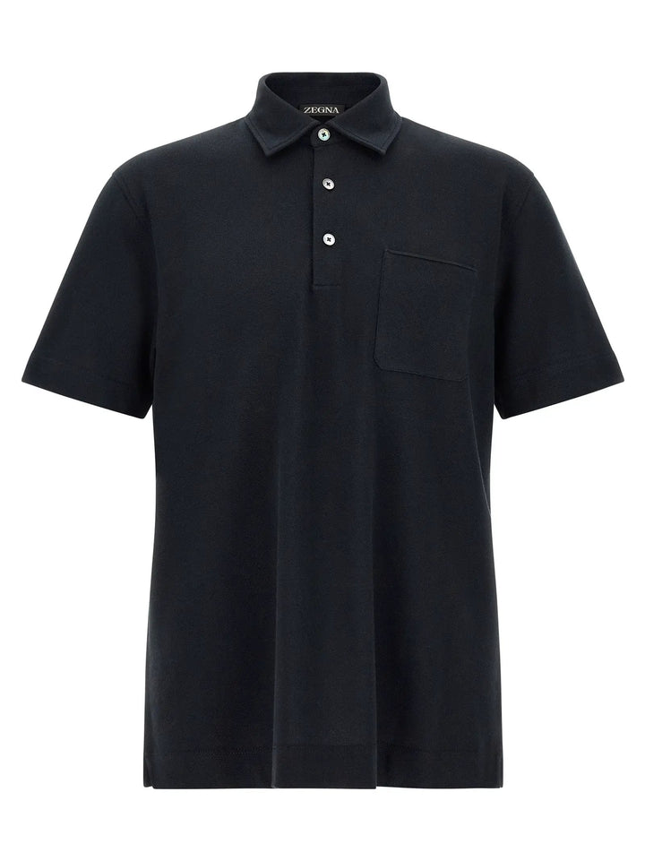 ZEGNA Sample Sale | ZEGNA Blue Cotton Polo Shirt - | Designer outlet