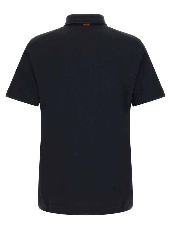 ZEGNA Sample Sale | ZEGNA Blue Cotton Polo Shirt - | Designer outlet