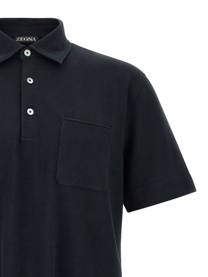 ZEGNA Sample Sale | ZEGNA Blue Cotton Polo Shirt - | Designer outlet
