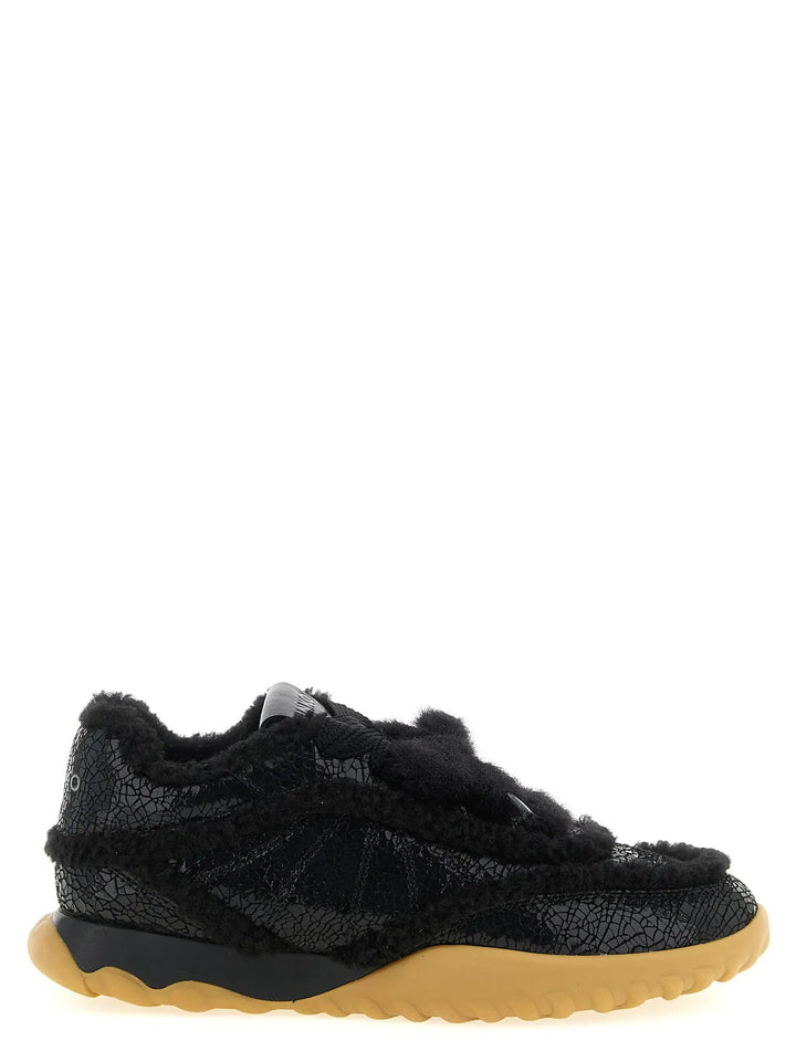 PINKO Sample Sale | PINKO Black Cowhide Chunky Sneakers - | Designer outlet