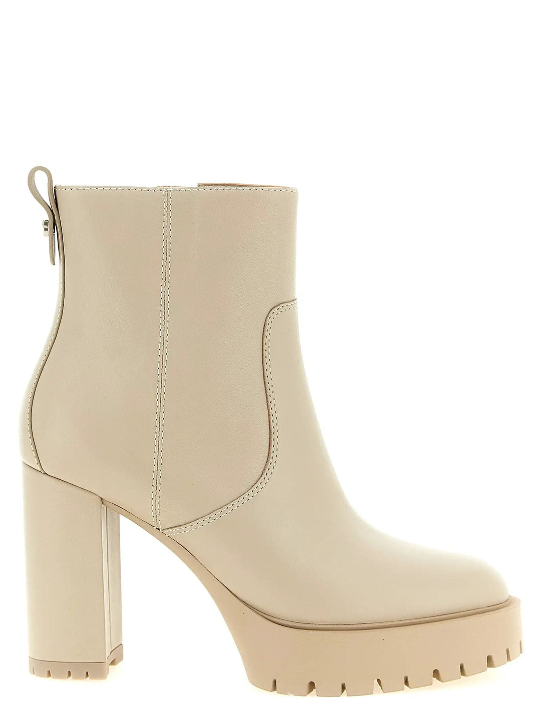PINKO Sample Sale | PINKO White Cowhide Ankle Boots - | Designer outlet