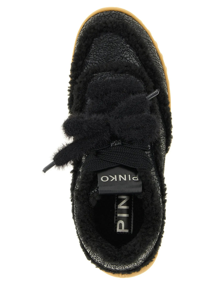PINKO Sample Sale | PINKO Black Cowhide Chunky Sneakers - | Designer outlet