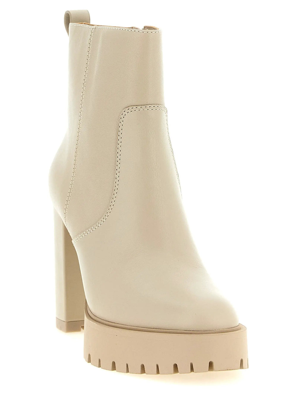 PINKO Sample Sale | PINKO White Cowhide Ankle Boots - | Designer outlet