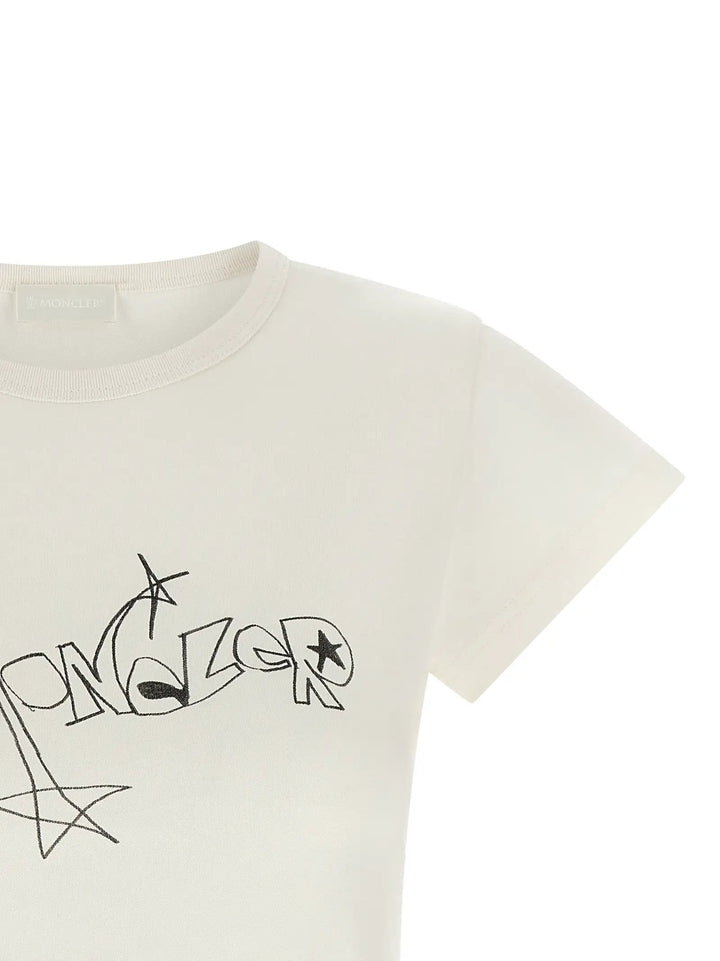 Moncler Sample Sale | Moncler White Cotton T-Shirt - | Designer outlet