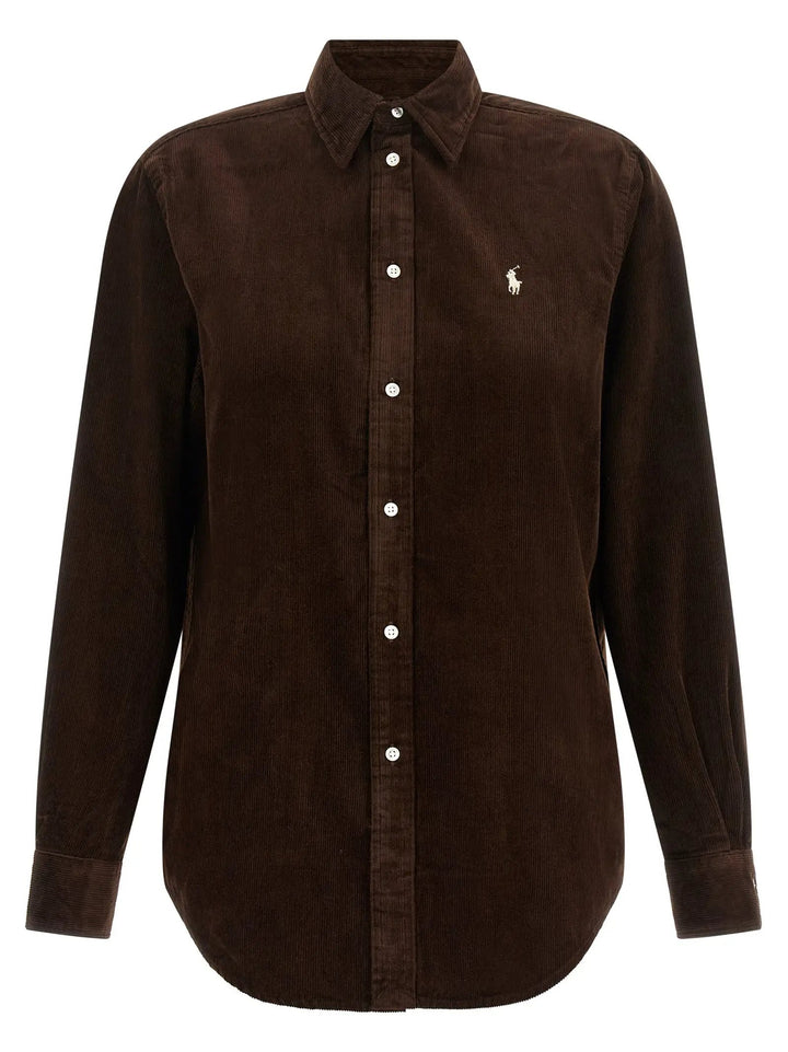 Polo Ralph Lauren Sample Sale | Polo Ralph Lauren Brown Cotton Blouse - | Designer outlet
