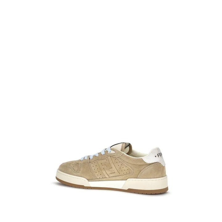 Fendi Sample Sale | Fendi Beige Suede Leather Sneakers - | Designer outlet