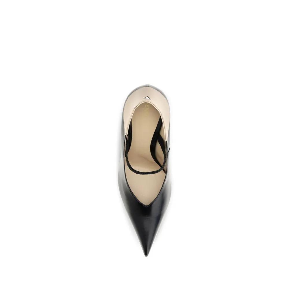 Fendi Sample Sale | Fendi Black Calf Leather Bos Taurus High Heel Pumps - | Designer outlet