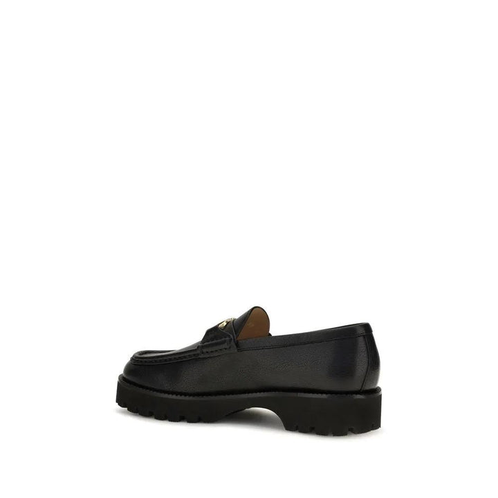 Valentino Garavani Sample Sale | Valentino Garavani Black Calf Leather Bos Taurus Platform Loafers - | Designer outlet