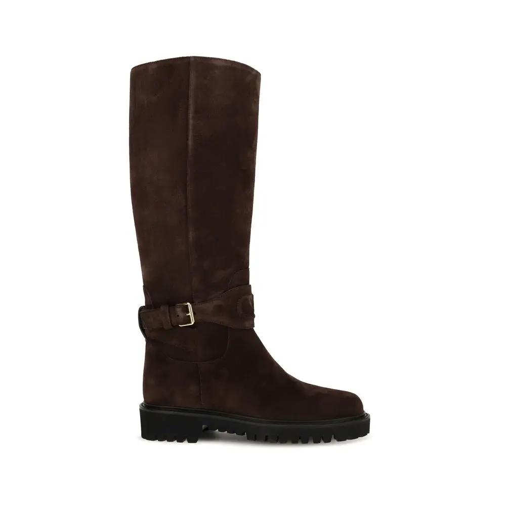 Valentino Garavani Sample Sale | Valentino Garavani Brown Suede Leather Boots - | Designer outlet
