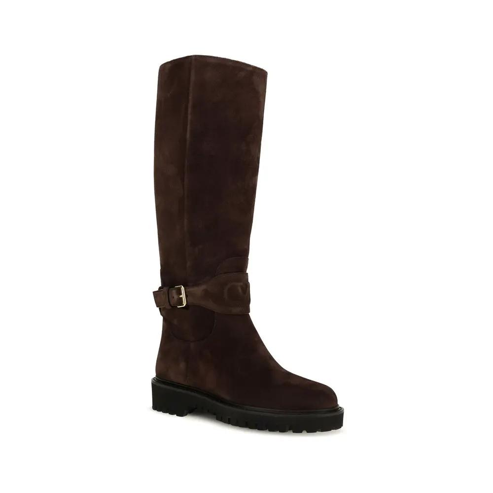 Valentino Garavani Sample Sale | Valentino Garavani Brown Suede Leather Boots - | Designer outlet