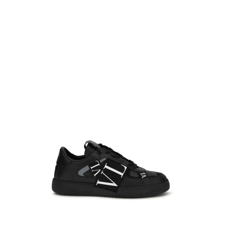 Valentino Garavani Sample Sale | Valentino Garavani Black Calf Leather Bos Taurus Athletic Sneakers - | Designer outlet
