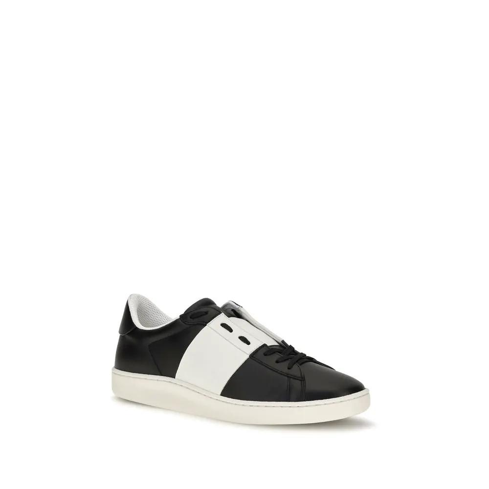 Valentino Garavani Sample Sale | Valentino Garavani Black Calf Leather Bos Taurus Sneakers - | Designer outlet