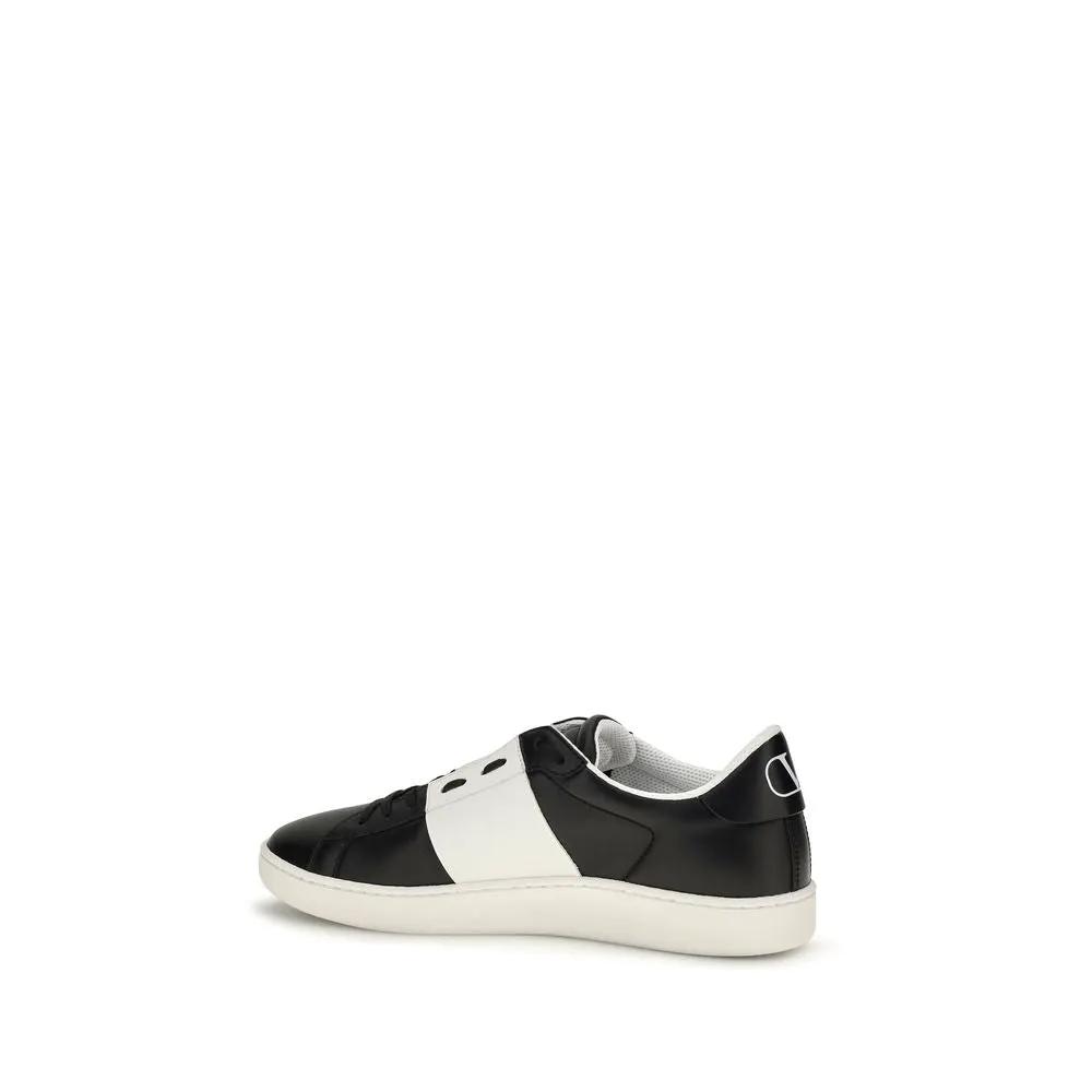 Valentino Garavani Sample Sale | Valentino Garavani Black Calf Leather Bos Taurus Sneakers - | Designer outlet