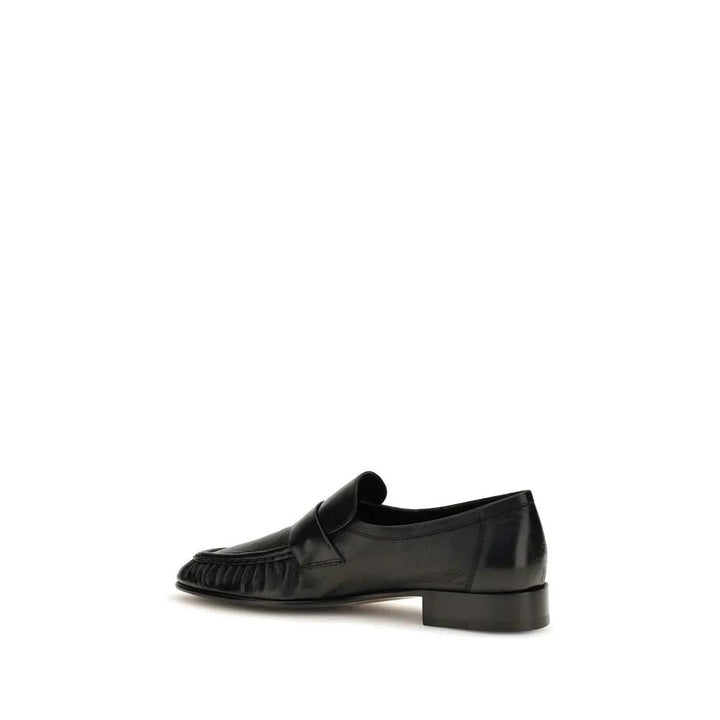 The Row Sample Sale | The Row Black Calf Leather Bos Taurus Slip-On Loafers - | Designer outlet