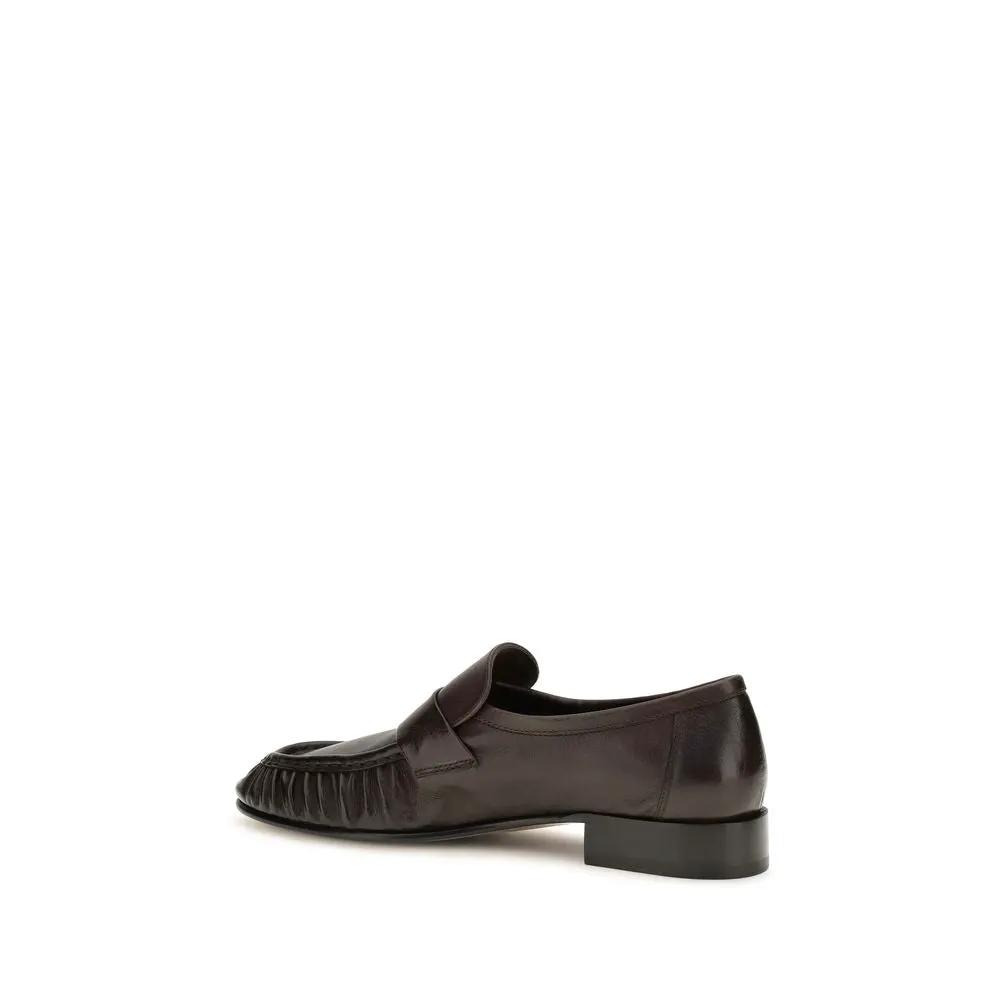 The Row Sample Sale | The Row Brown Calf Leather Bos Taurus Slip-On Loafers - | Designer outlet