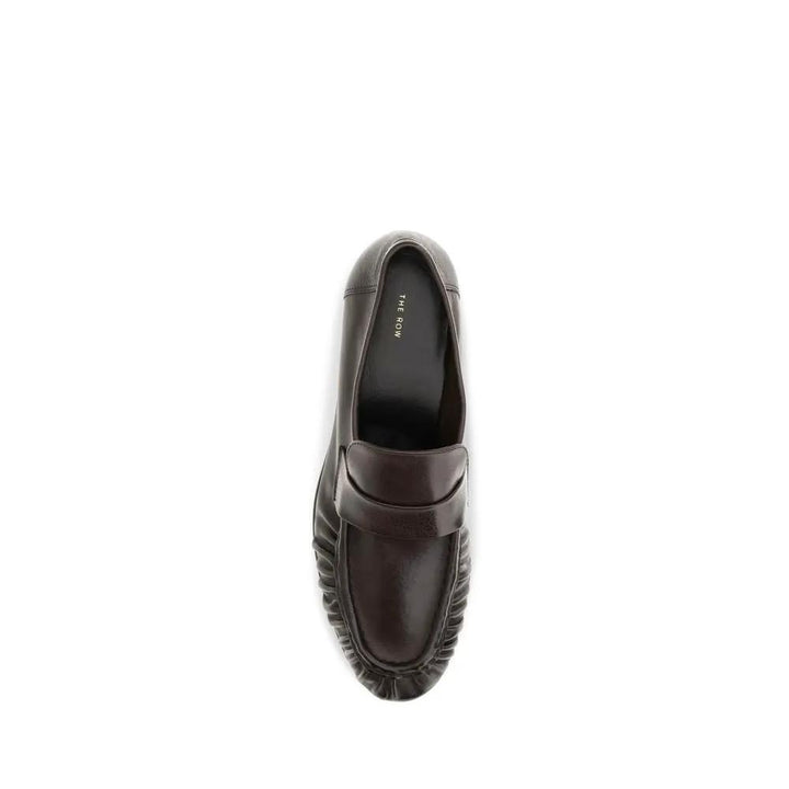 The Row Sample Sale | The Row Brown Calf Leather Bos Taurus Slip-On Loafers - | Designer outlet