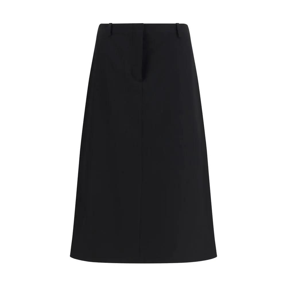 Fendi Sample Sale | Fendi Black Wool Oves Aries Midi Skirt - | Designer outlet