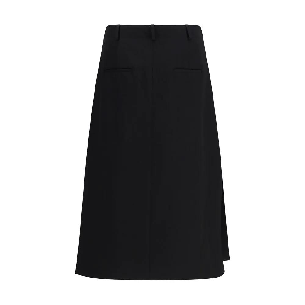 Fendi Sample Sale | Fendi Black Wool Oves Aries Midi Skirt - | Designer outlet