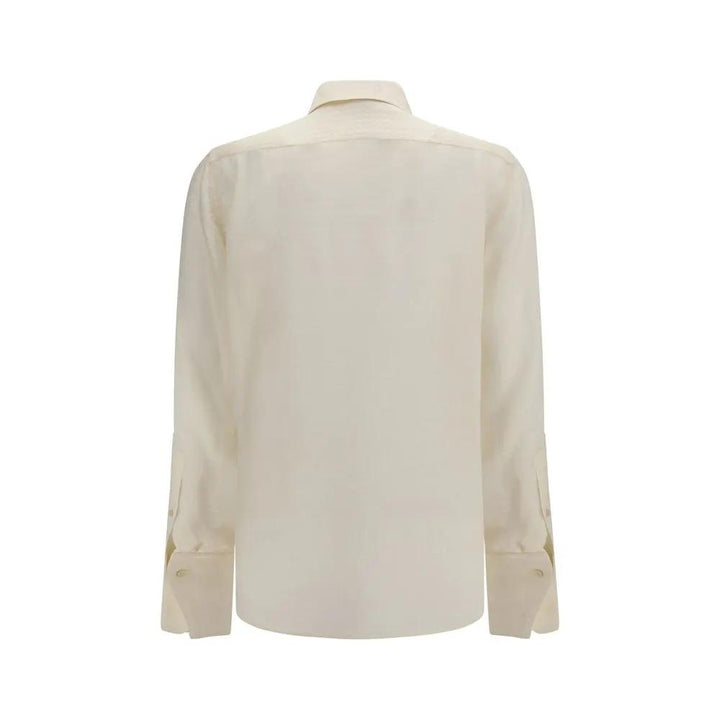 Fendi Sample Sale | Fendi Beige Silk Pattern Shirt - | Designer outlet
