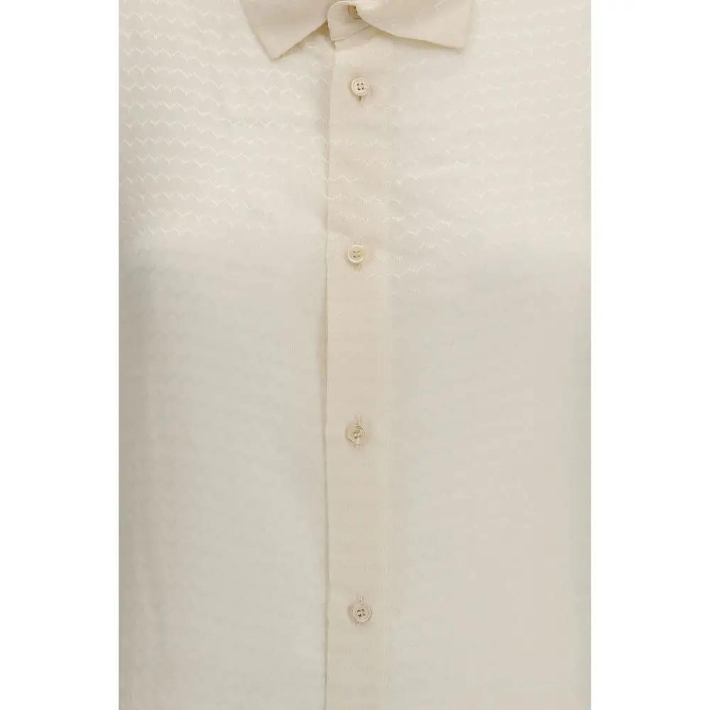 Fendi Sample Sale | Fendi Beige Silk Pattern Shirt - | Designer outlet