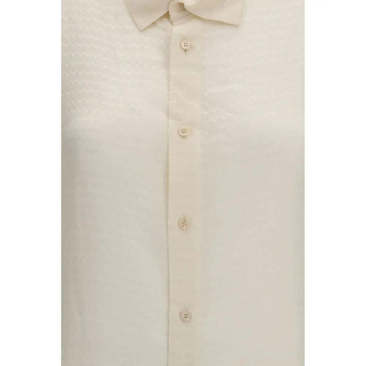 Fendi Sample Sale | Fendi Beige Silk Pattern Shirt - | Designer outlet