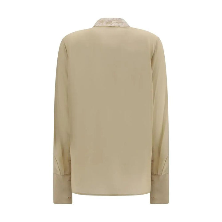 Fendi Sample Sale | Fendi Beige Silk Dress Shirt - | Designer outlet