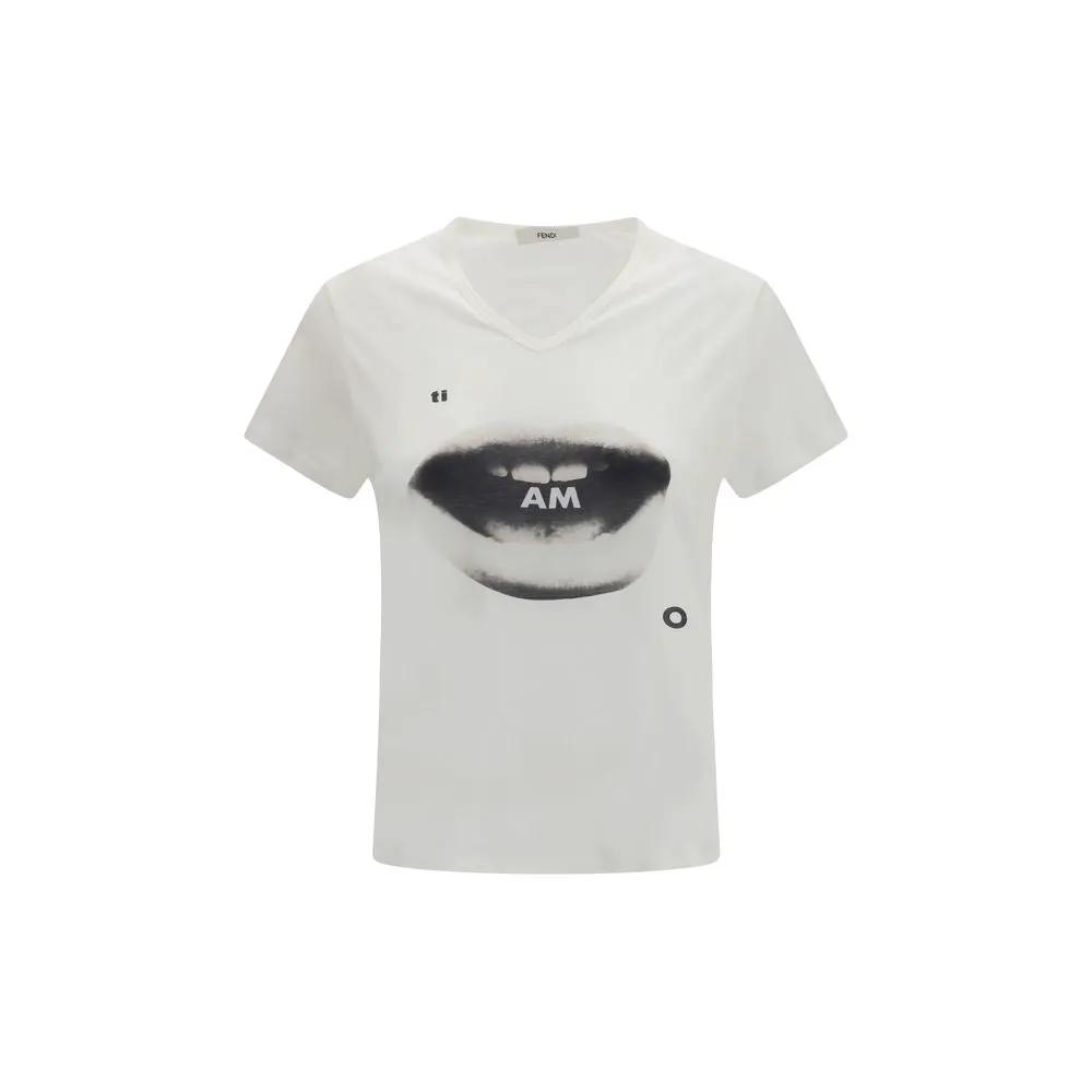Fendi Sample Sale | Fendi White Cotton T-Shirt - | Designer outlet