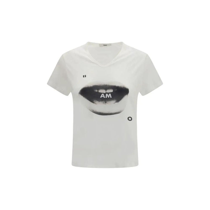 Fendi Sample Sale | Fendi White Cotton T-Shirt - | Designer outlet