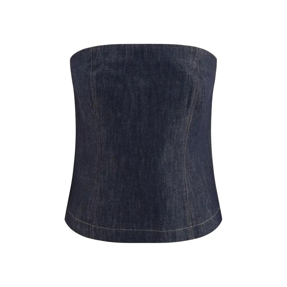 Brunello Cucinelli Sample Sale | Brunello Cucinelli Blue Cotton Bodysuit - | Designer outlet