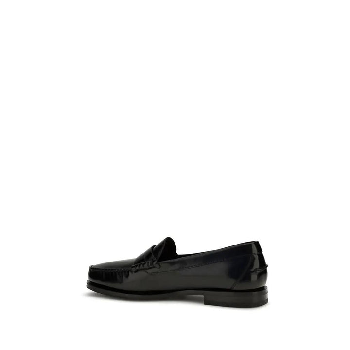 Santoni Sample Sale | Santoni Black Calf Leather Bos Taurus Slip-On Loafers - | Designer outlet