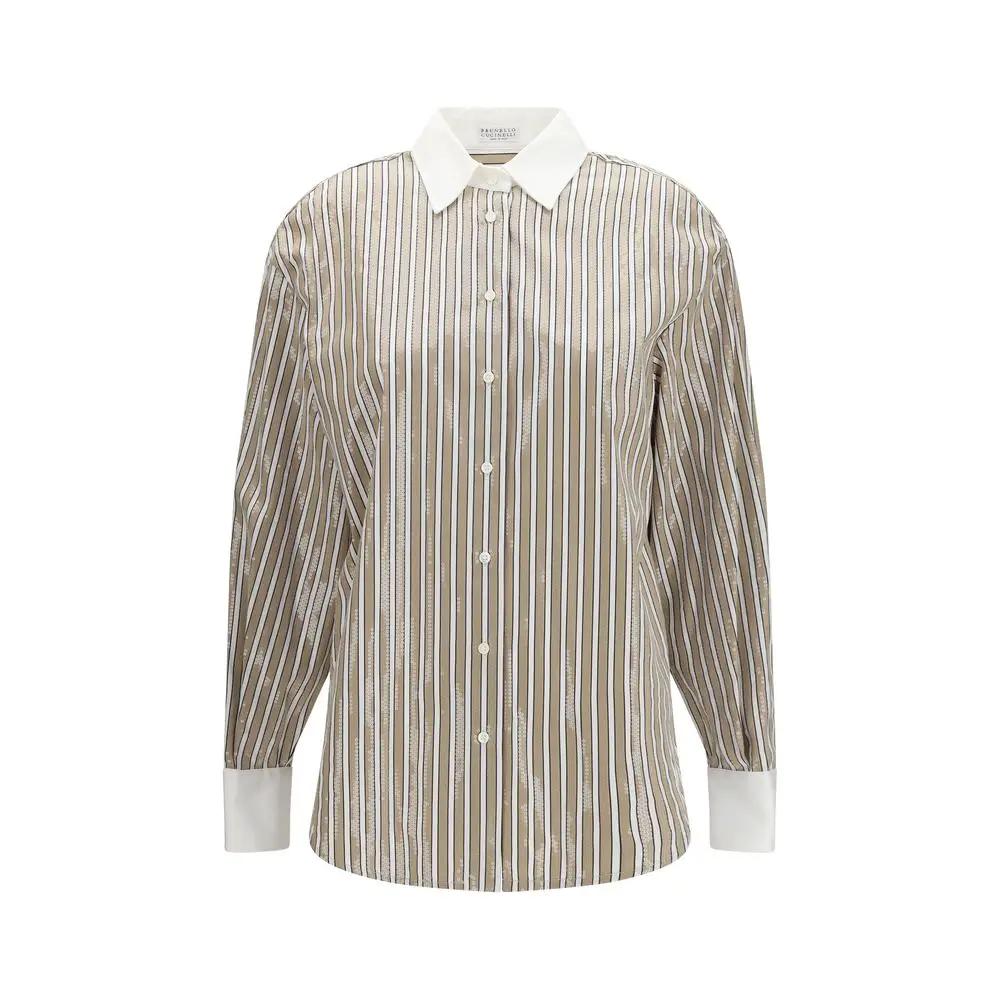 Brunello Cucinelli Sample Sale | Brunello Cucinelli Beige Cotton Pattern Shirt - | Designer outlet