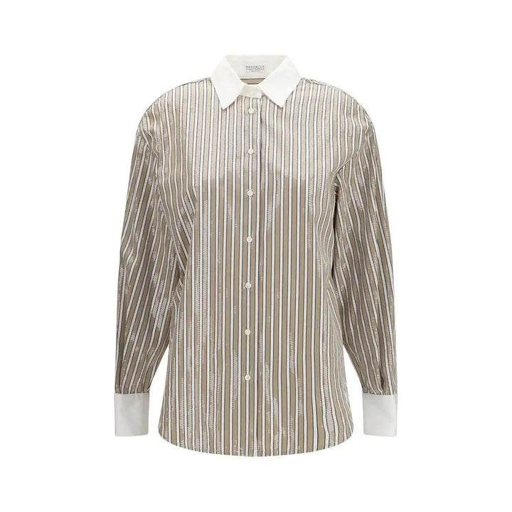 Brunello Cucinelli Sample Sale | Brunello Cucinelli Beige Cotton Pattern Shirt - | Designer outlet