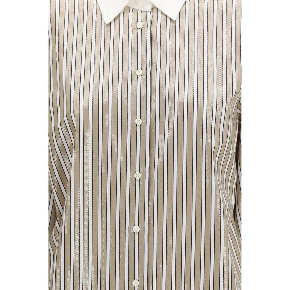 Brunello Cucinelli Sample Sale | Brunello Cucinelli Beige Cotton Pattern Shirt - | Designer outlet