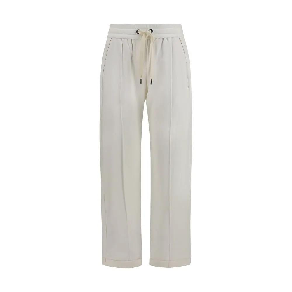 Brunello Cucinelli Sample Sale | Brunello Cucinelli White Cotton Athletic Pants - | Designer outlet