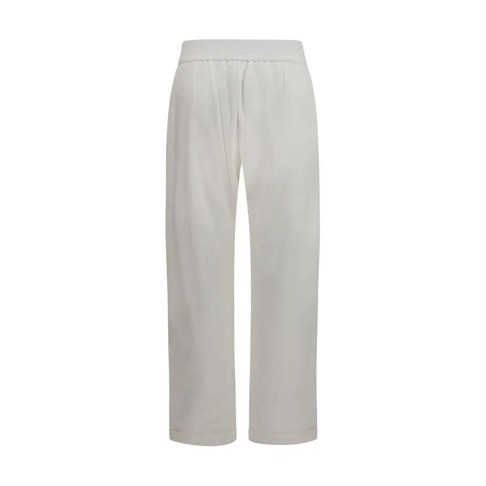 Brunello Cucinelli Sample Sale | Brunello Cucinelli White Cotton Athletic Pants - | Designer outlet