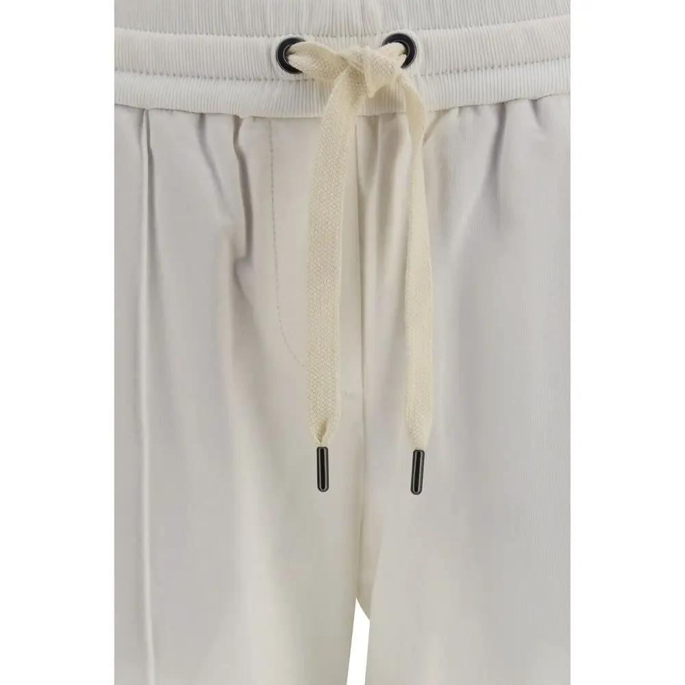 Brunello Cucinelli Sample Sale | Brunello Cucinelli White Cotton Athletic Pants - | Designer outlet