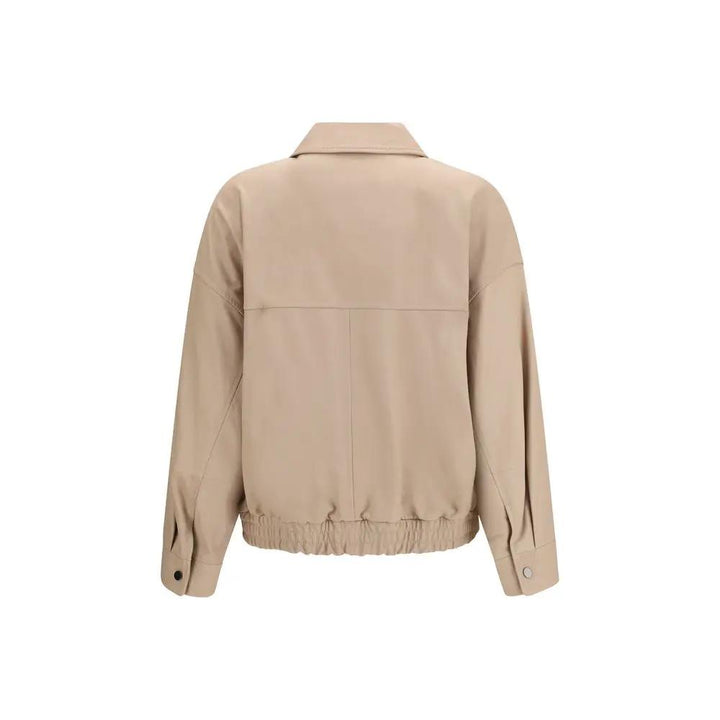 Brunello Cucinelli Sample Sale | Brunello Cucinelli Beige Leather Leather Jacket - | Designer outlet