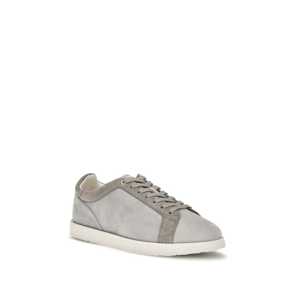 Brunello Cucinelli Sample Sale | Brunello Cucinelli Gray Suede Leather Low Top Sneakers - | Designer outlet