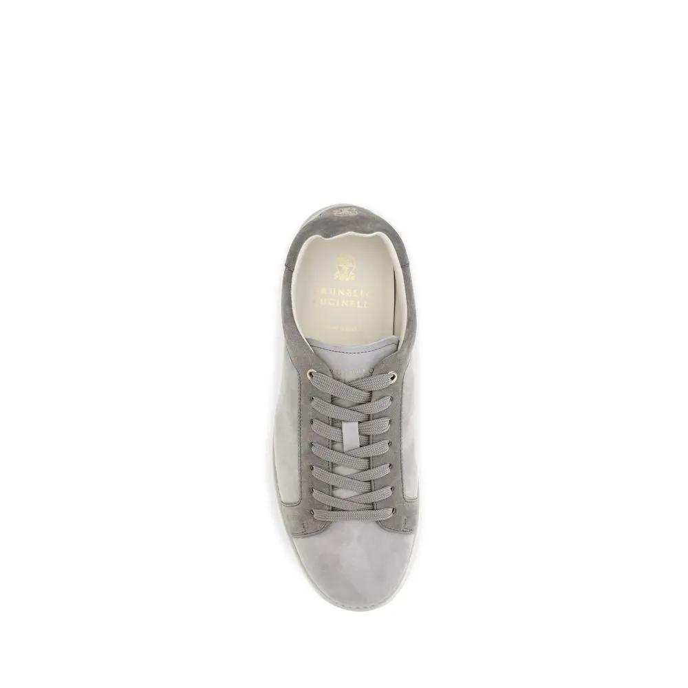 Brunello Cucinelli Sample Sale | Brunello Cucinelli Gray Suede Leather Low Top Sneakers - | Designer outlet